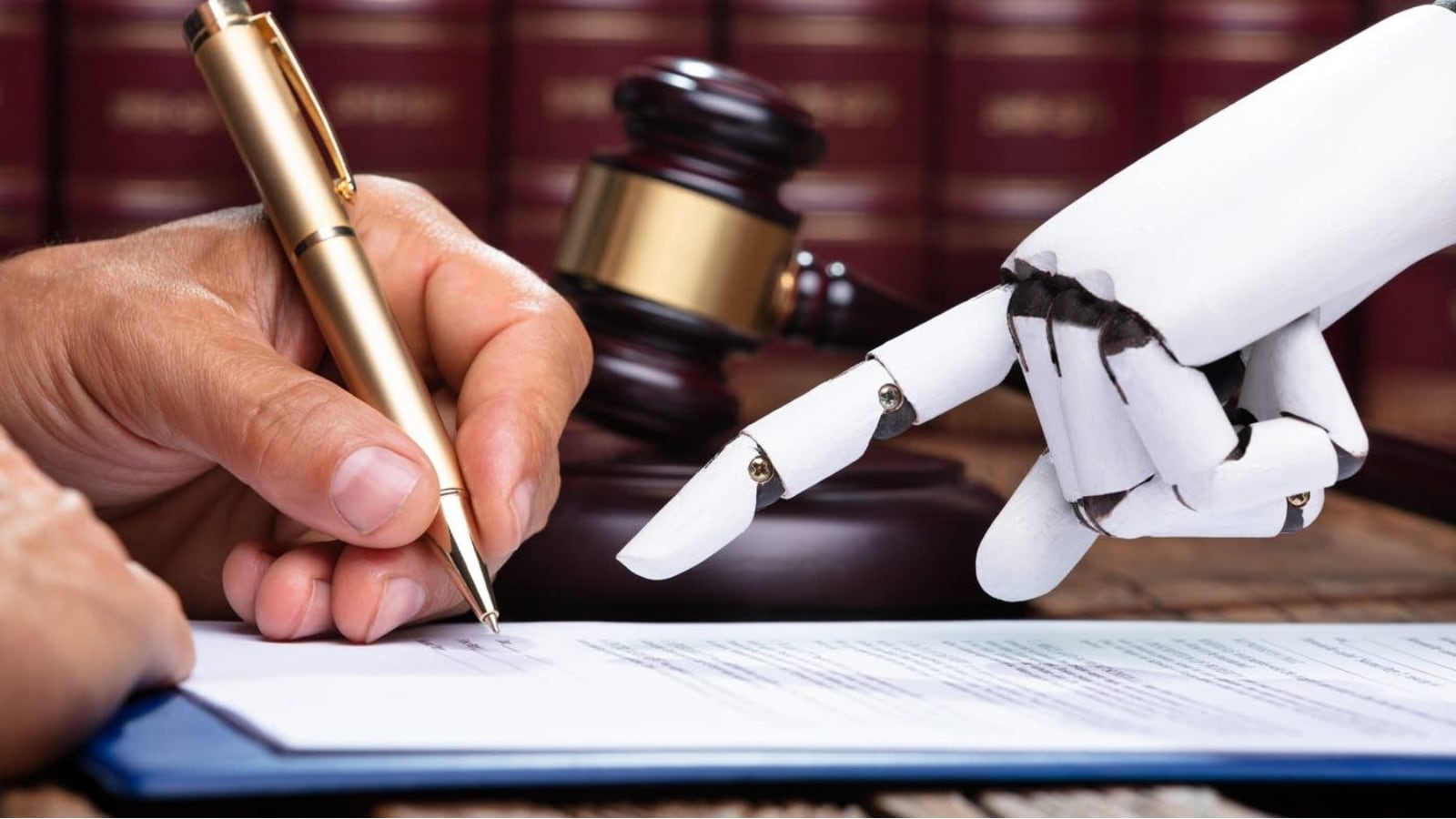 Alma: a robotic hand signing a legal document