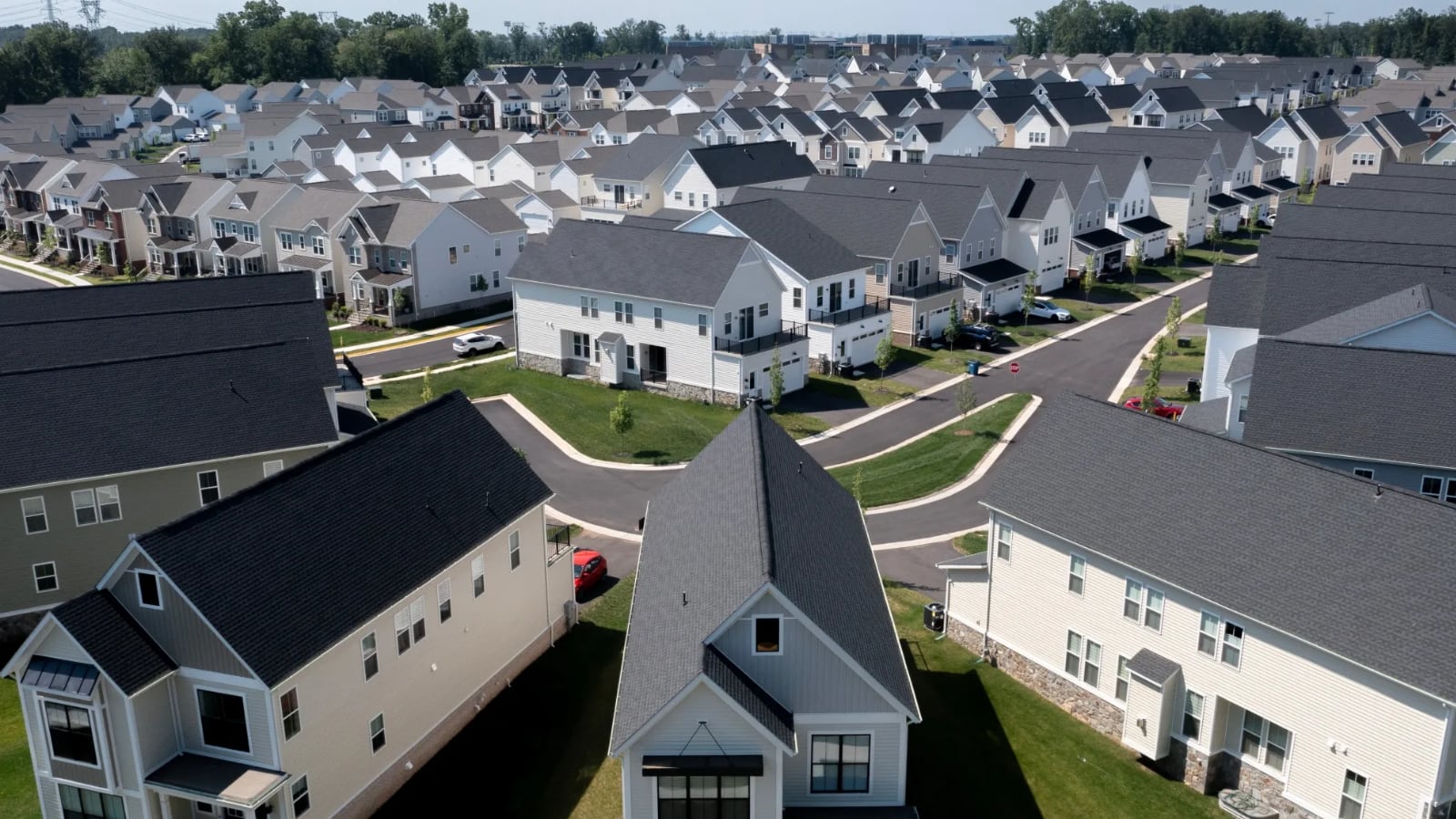 Flock Homes: an aerial view of a single-family rental neighborhood