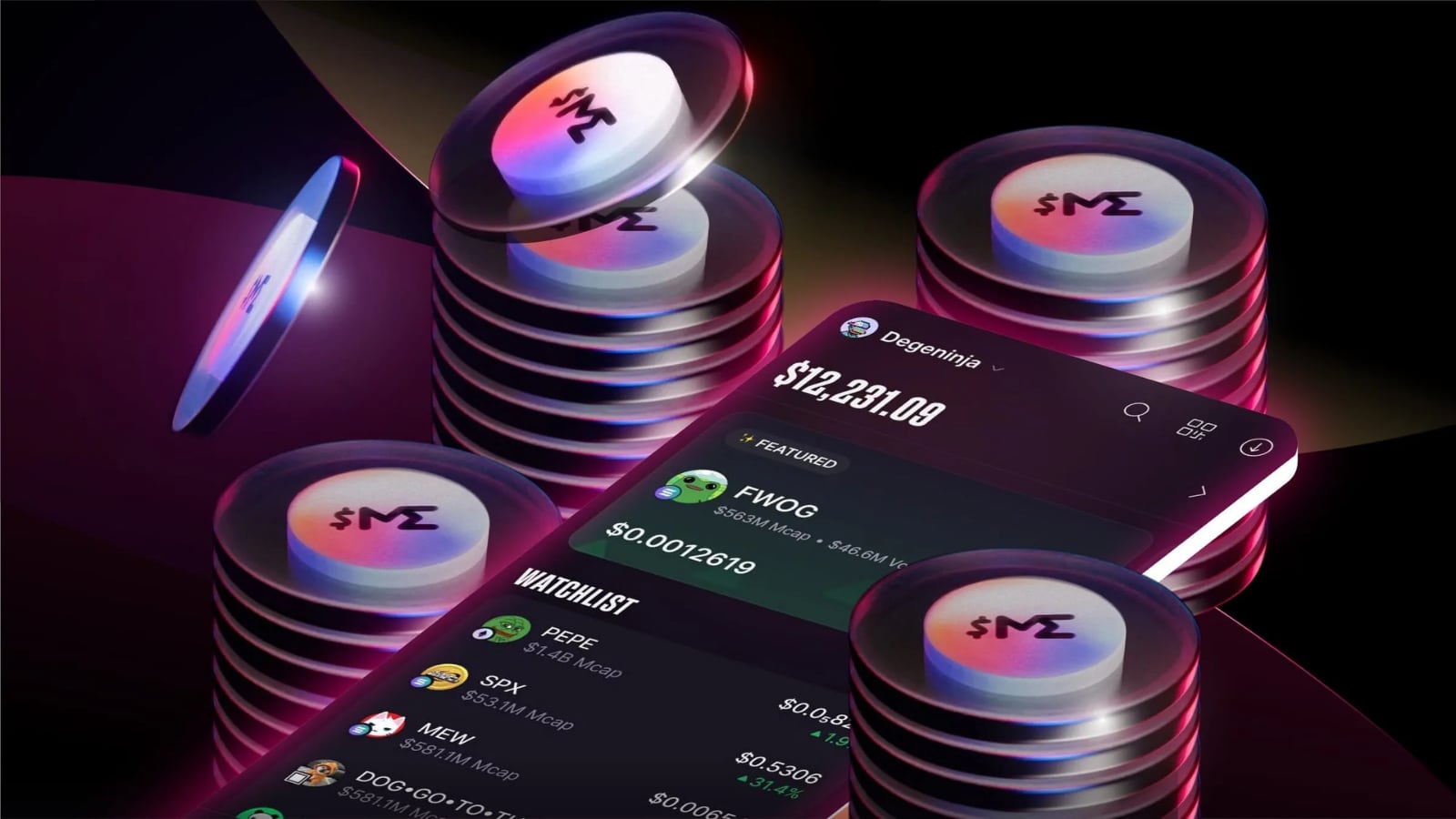 Magic Eden: stacked digital collectible tokens
