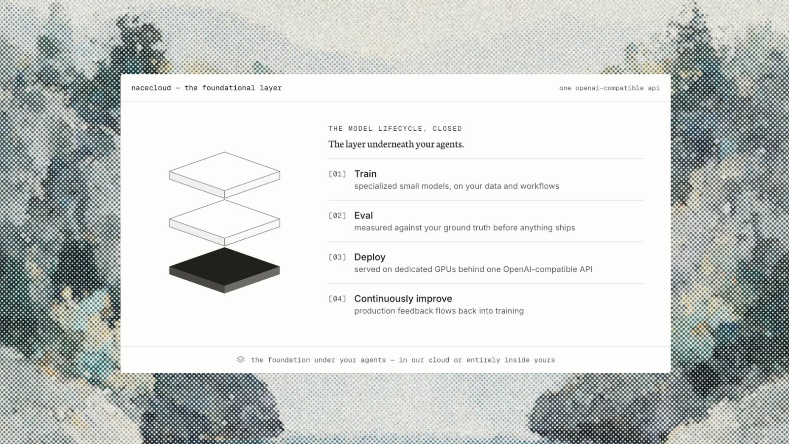 Nace AI: the NaceCloud model lifecycle — train, eval, deploy