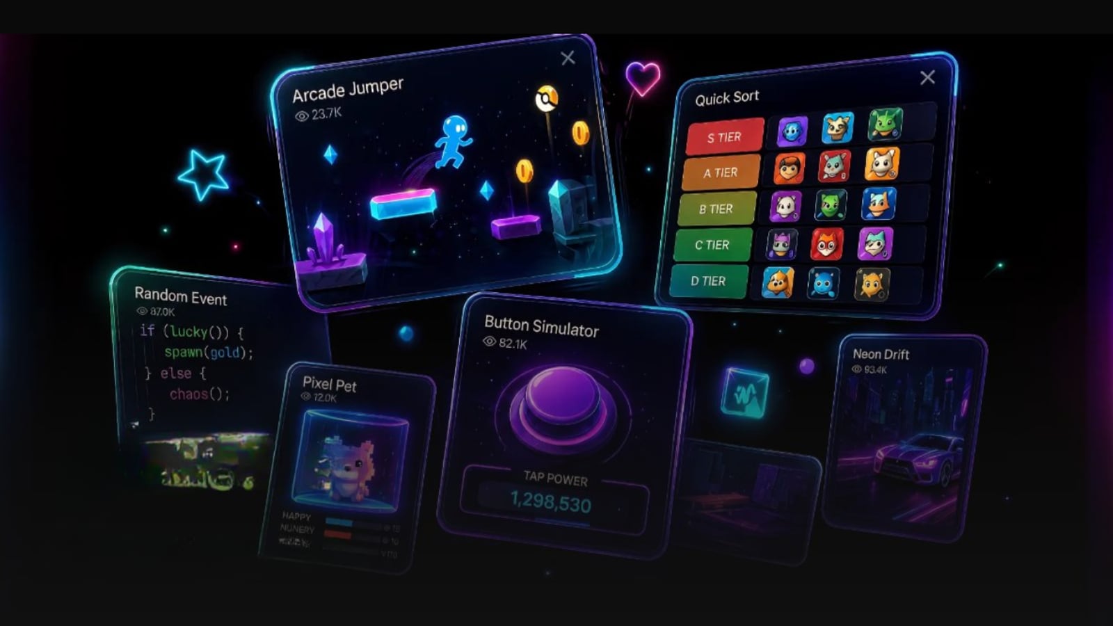 Sekai: AI-generated interactive app and game interfaces
