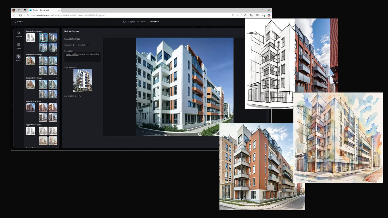 SketchPro.ai: AI-generated architectural renderings