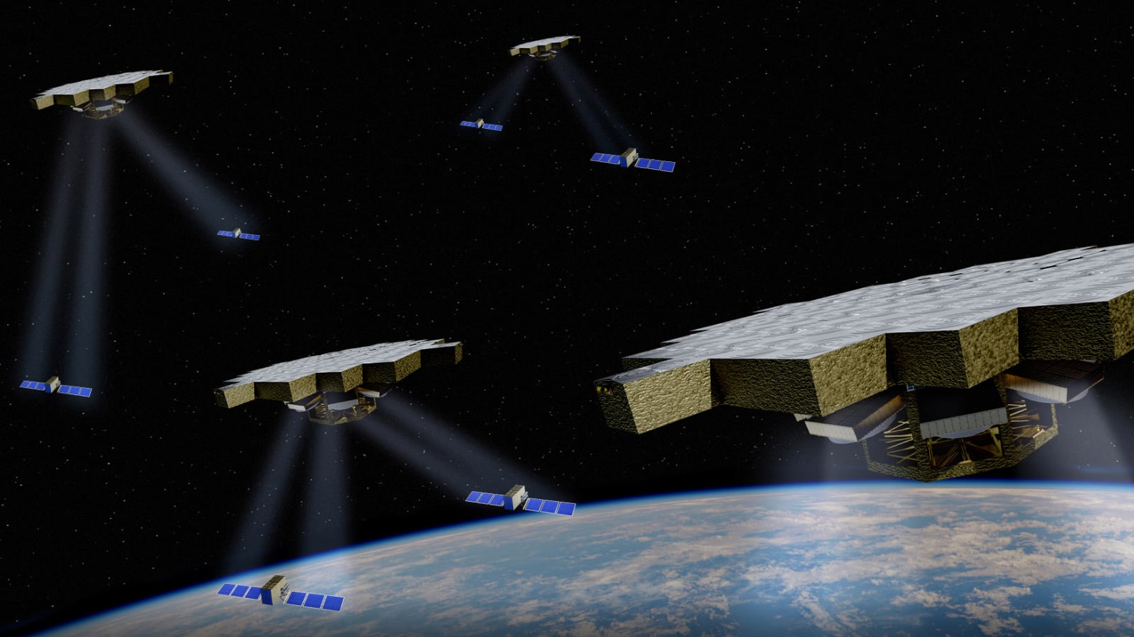 Star Catcher: a render of orbital solar-power relay satellites